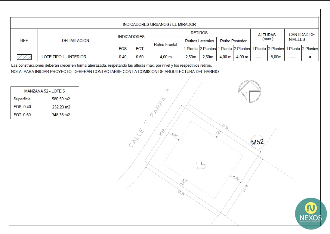 LOTE EN VENTA SECTOR MIRADOR DEL EXCLUSIVO B° PRIVADO MENDOZA NORTE COUNTRY CLUB - foto 2