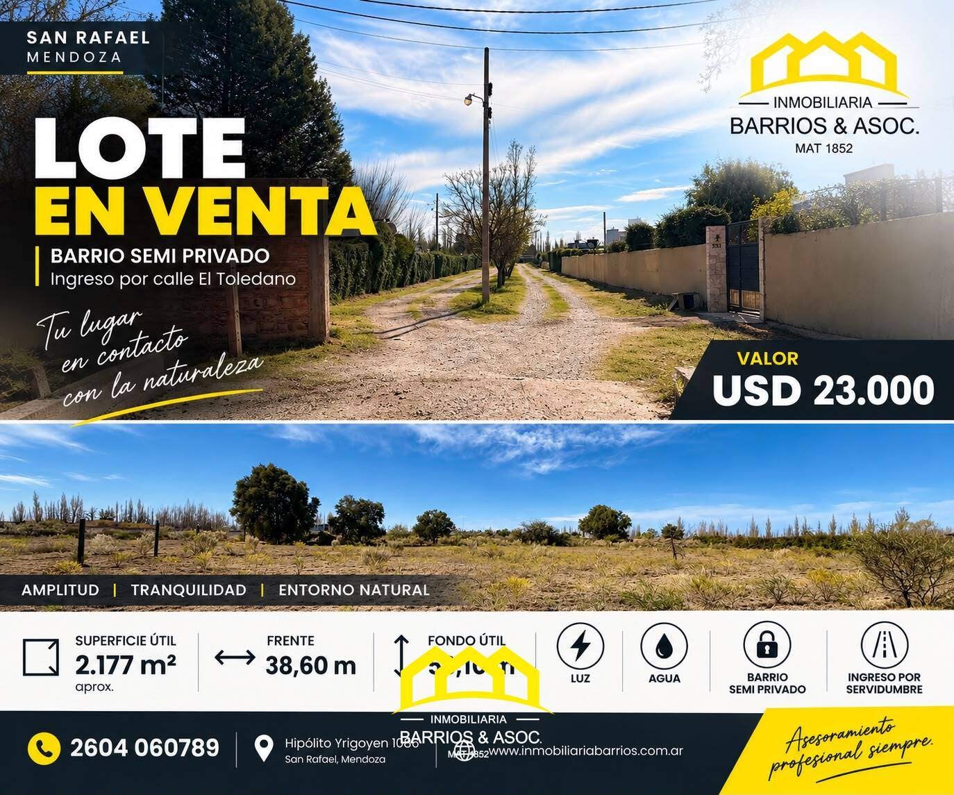 Terreno / Lote en venta de 2177m2 ubicado en San Rafael - foto 1